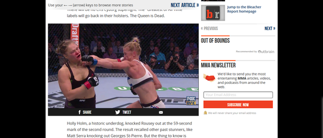 Une vidéo de UFC sur Bleacher Report - Après (avec Express VPN)