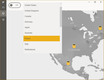 TunnelBear - Liste de serveurs VPN