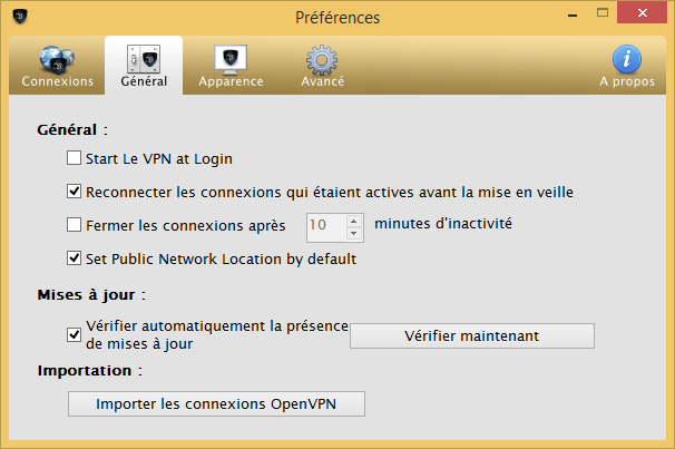 Le VPN - Réglages