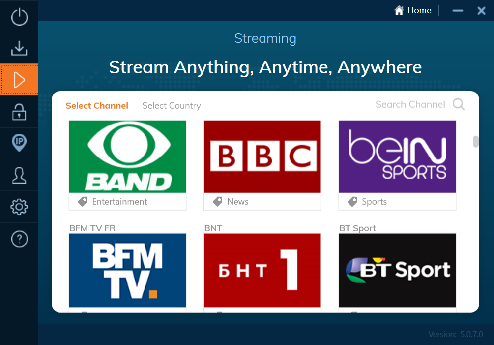 Ivacy - Interface Streaming