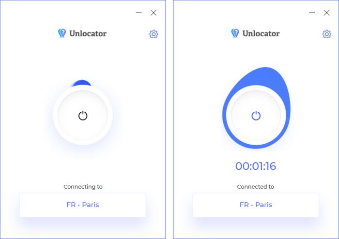 Unlocator VPN - Connexion