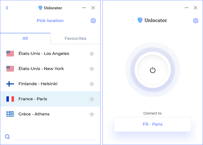 Unlocator VPN - Interface