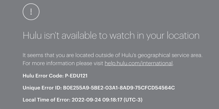 Hulu pas disponible