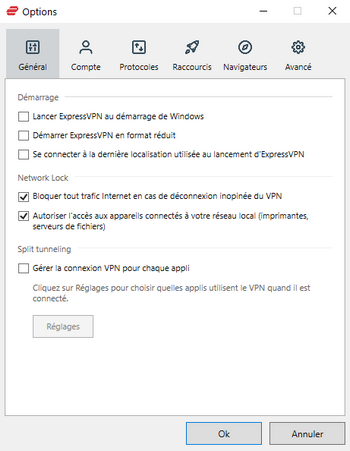 ExpressVPN - Réglages
