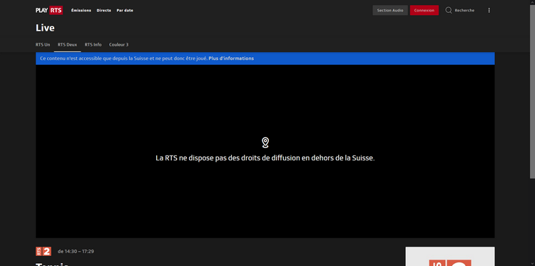 Wimbledon sur RTS depuis la France, sans VPN