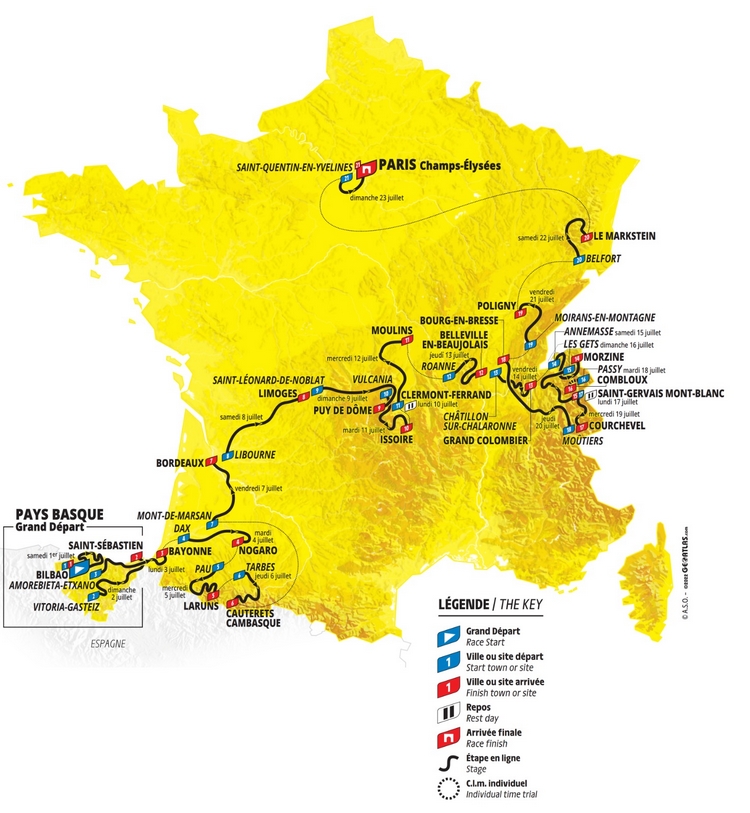 Tour de France Parcours 2023