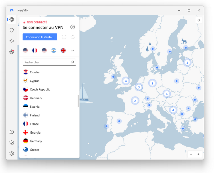 NordVPN - Interface