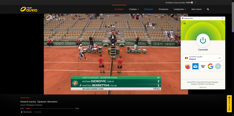 RTBF depuis la France avec ExpressVPN