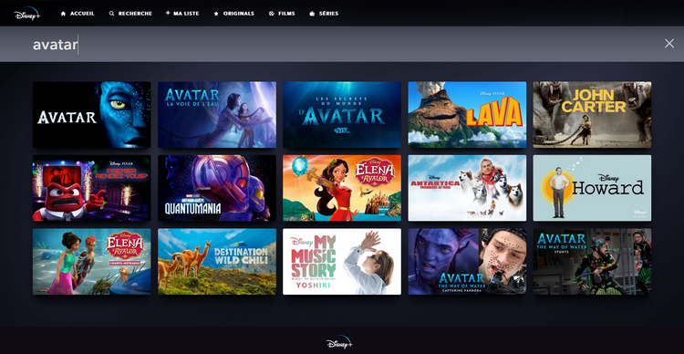 Avatar 2 sur Disney+ US