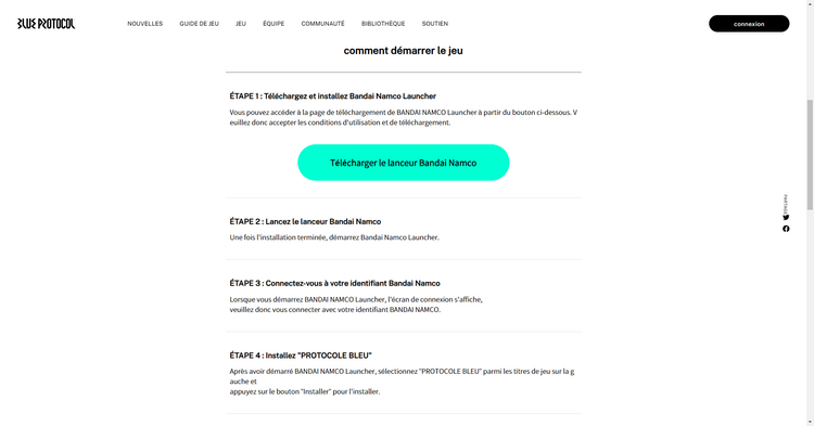 Téléchargement du Launcher de Bandai Namco