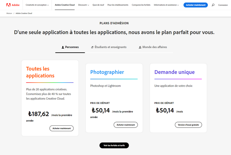 Adobe Creative Cloud pas cher