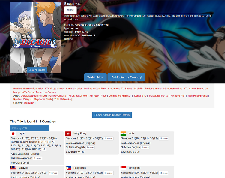 Bleach Saison 17 sur Netflix Japon