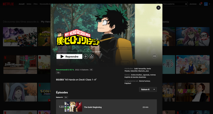 My Hero Academia sur Netflix