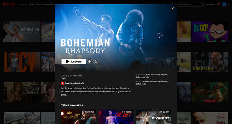 Bohemian Rhapsody sur Netflix