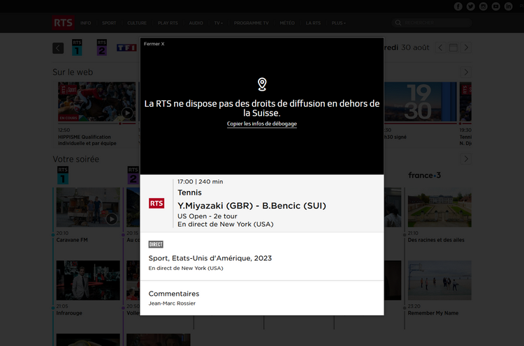 RTS depuis la France sans VPN