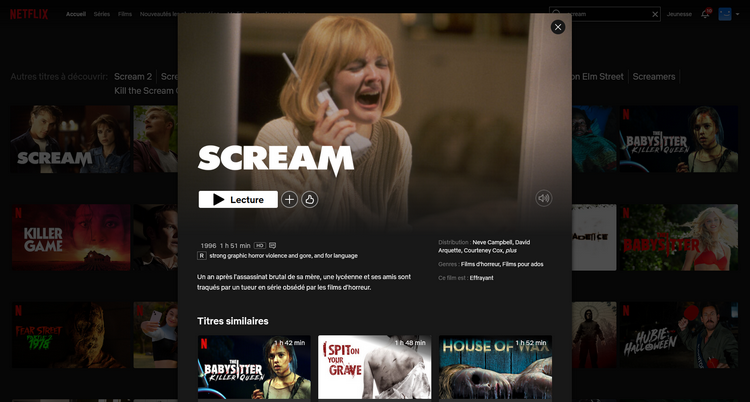 Scream sur Netflix