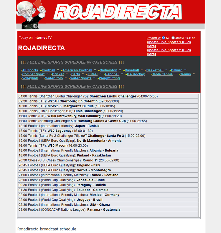 Rojadirecta nouvelle adresse