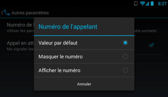 Masquer le numéro sur Android