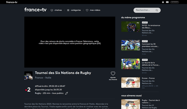 6 Nations sur France TV