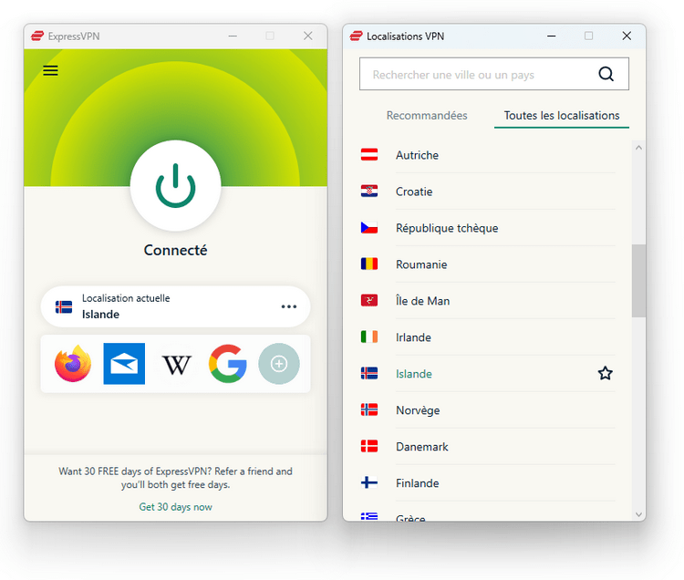 ExpressVPN - Islande