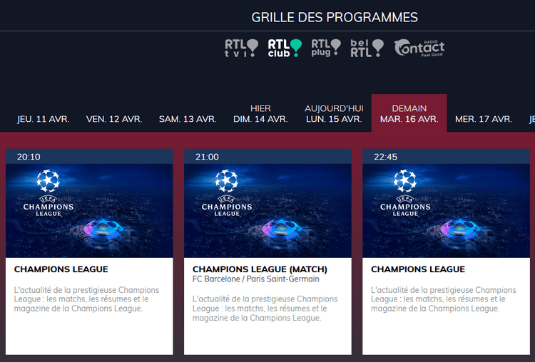 Barcelone PSG sur Club RTL