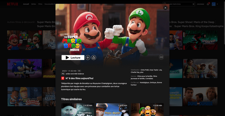 Super Mario Bros sur Netflix