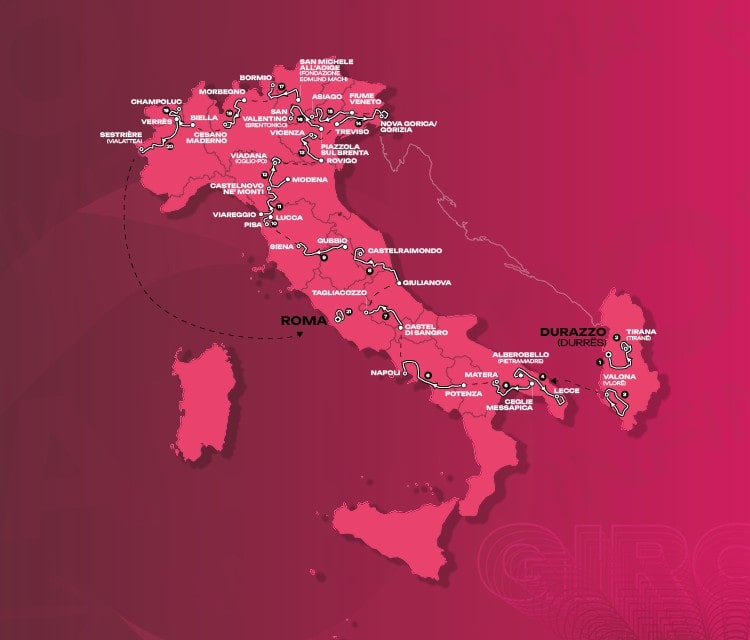 Parcours du Giro 2025