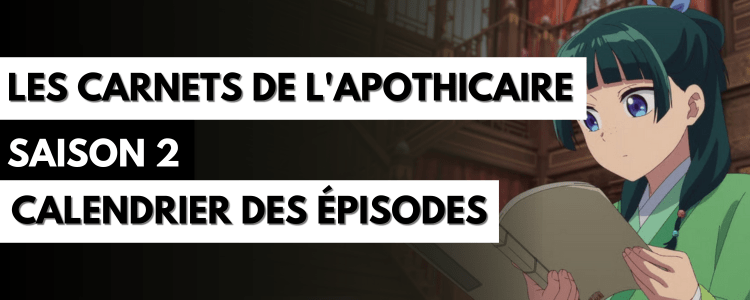 Les Carnets de l'Apothicaire Saison 2 : Dates et heure de sortie des épisodes